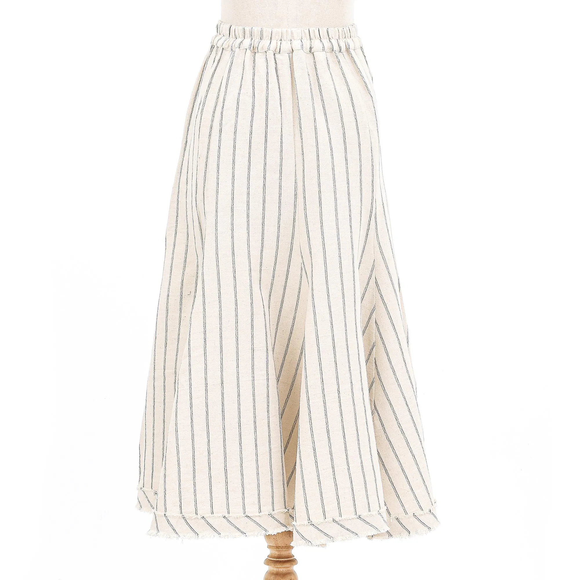 Noble Lines in Blue Artisan Crafted Cotton Skirt