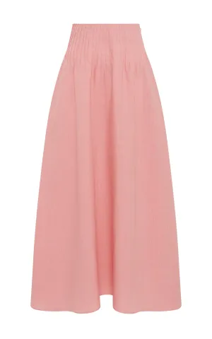 Penelope Midi Skirt in Rosa Aloe Linen