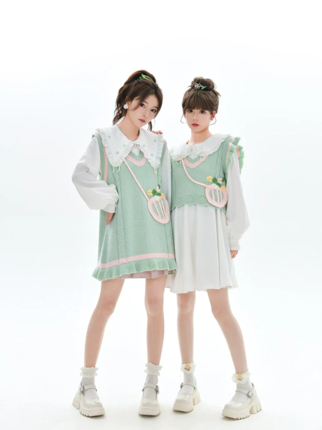 Posy Textured Blouse, Knit Vest & Dresses