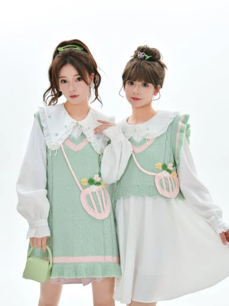Posy Textured Blouse, Knit Vest & Dresses