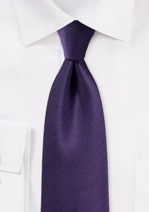 Regency Purple Herringbone Necktie