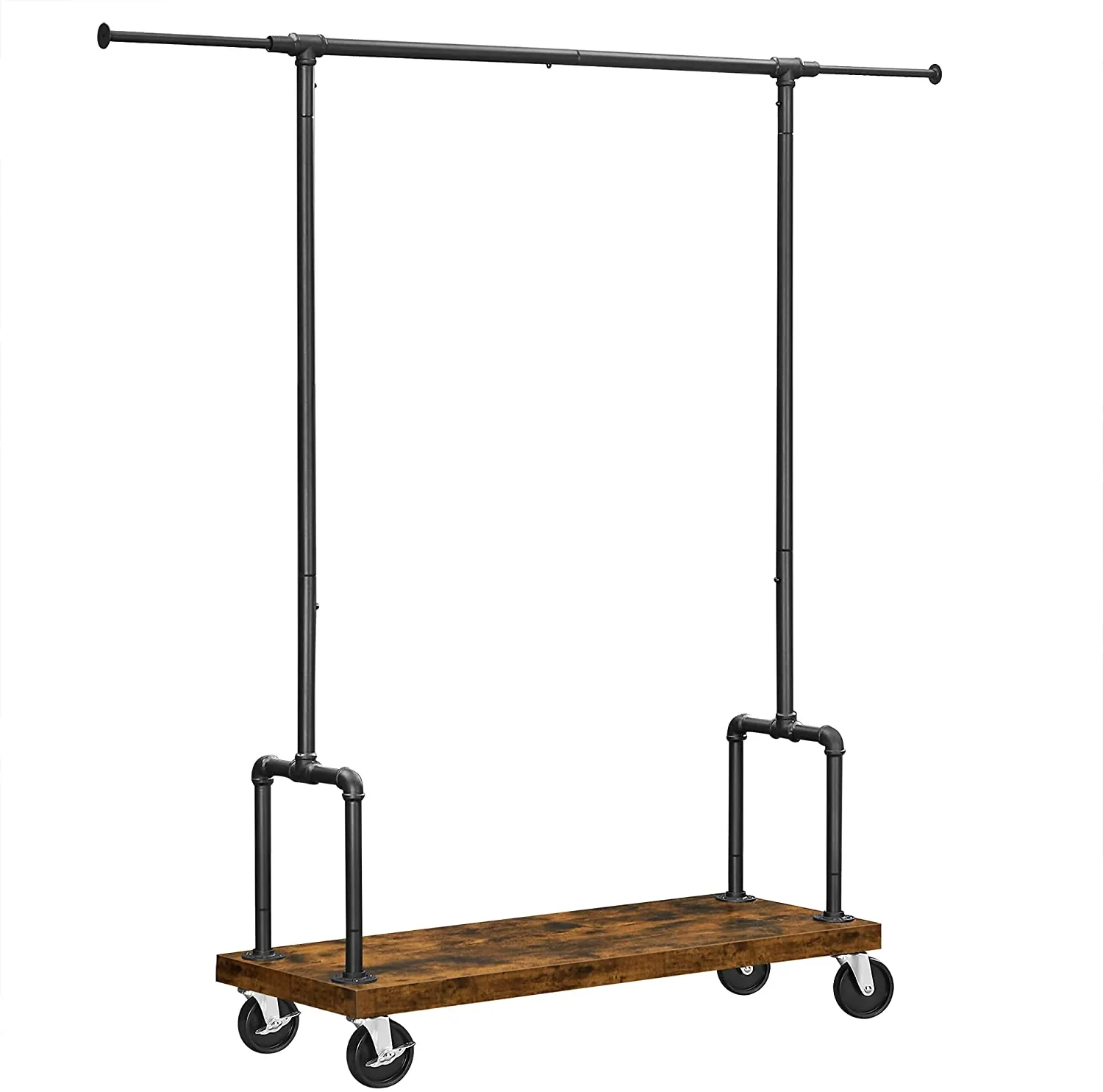 Rolling Clothes Rack, Garment Rack for Hanging Clothes with Wheels, Hanging Rail and Shelf
