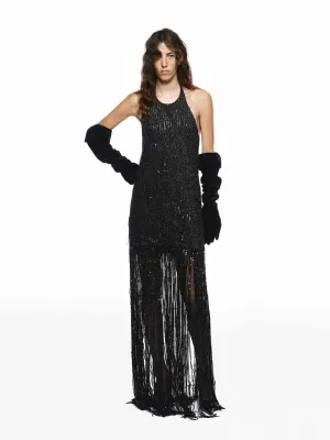 Sequin Detail Fringe Dress