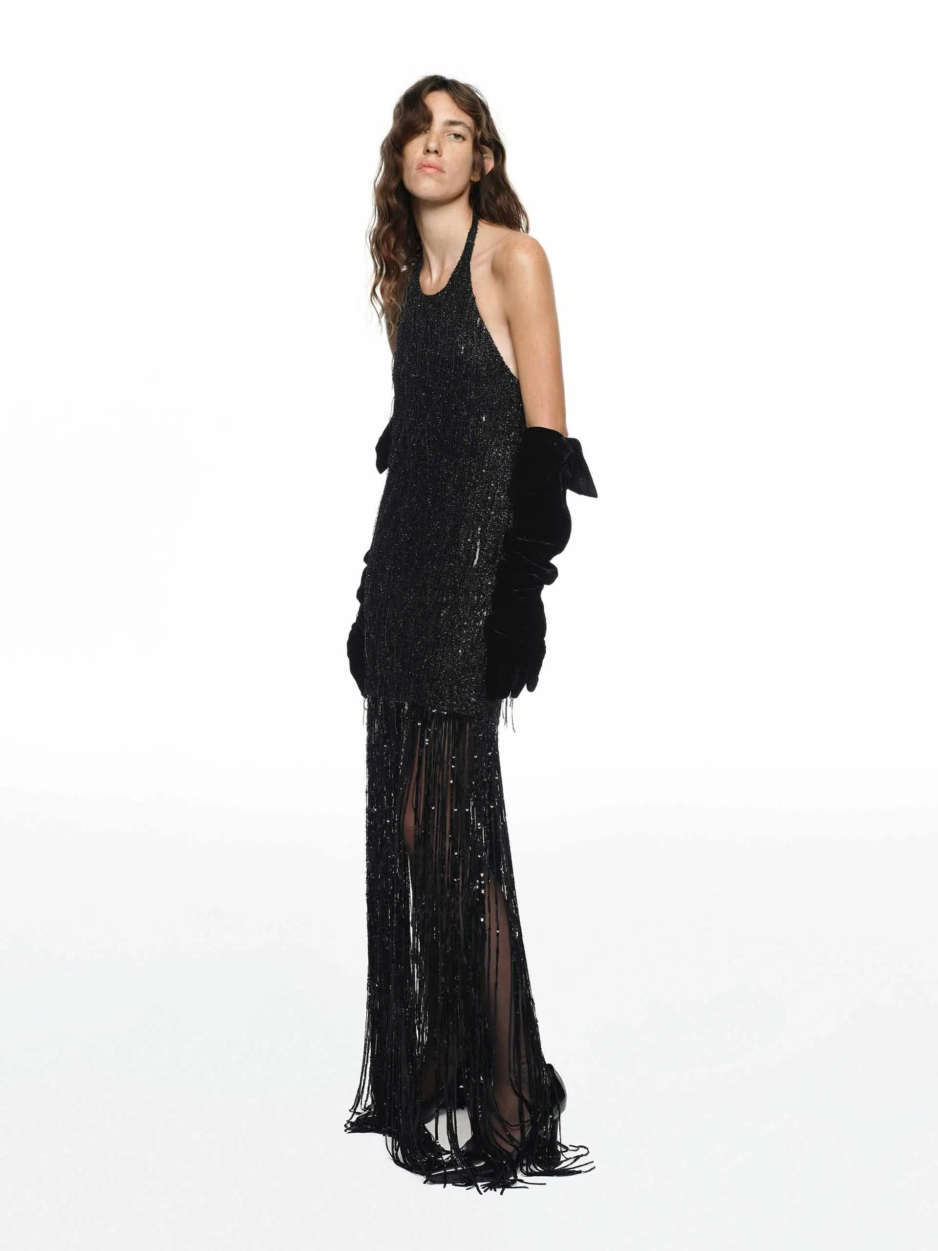 Sequin Detail Fringe Dress