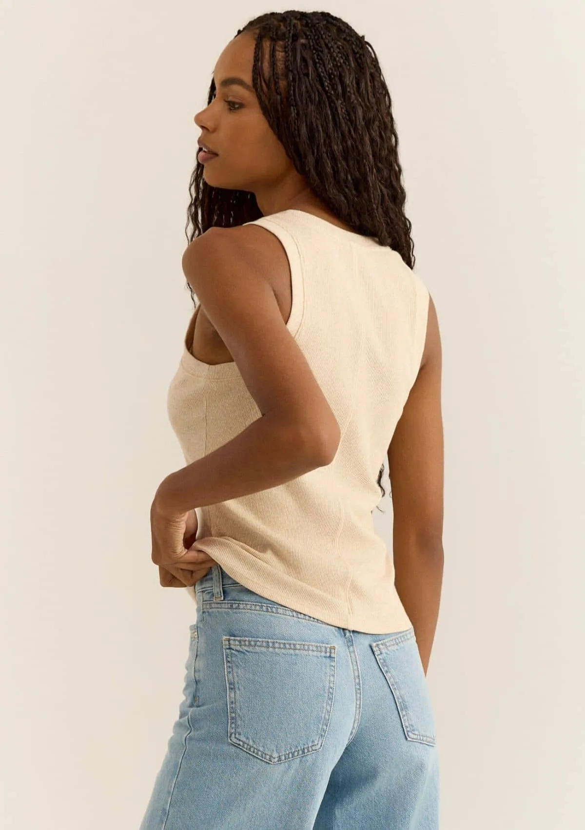 Sirena Rib Tank - Light Oatmeal Heather