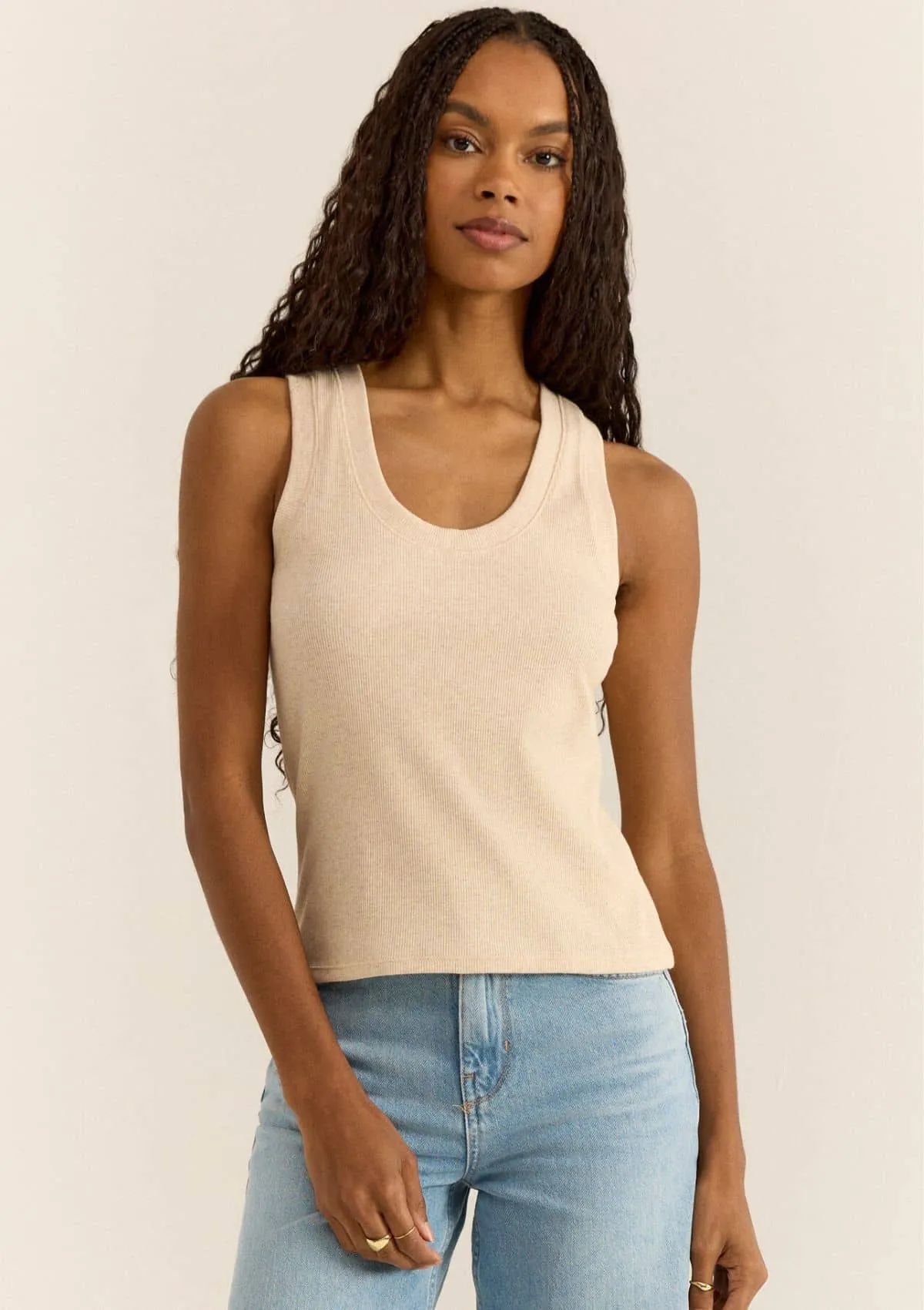 Sirena Rib Tank - Light Oatmeal Heather