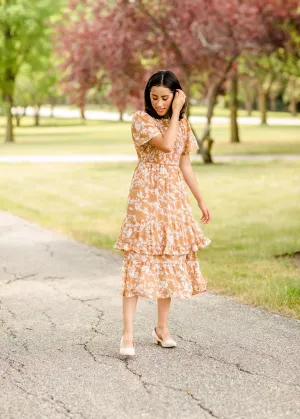 Smocked Top Tiered Midi Dress - FINAL SALE