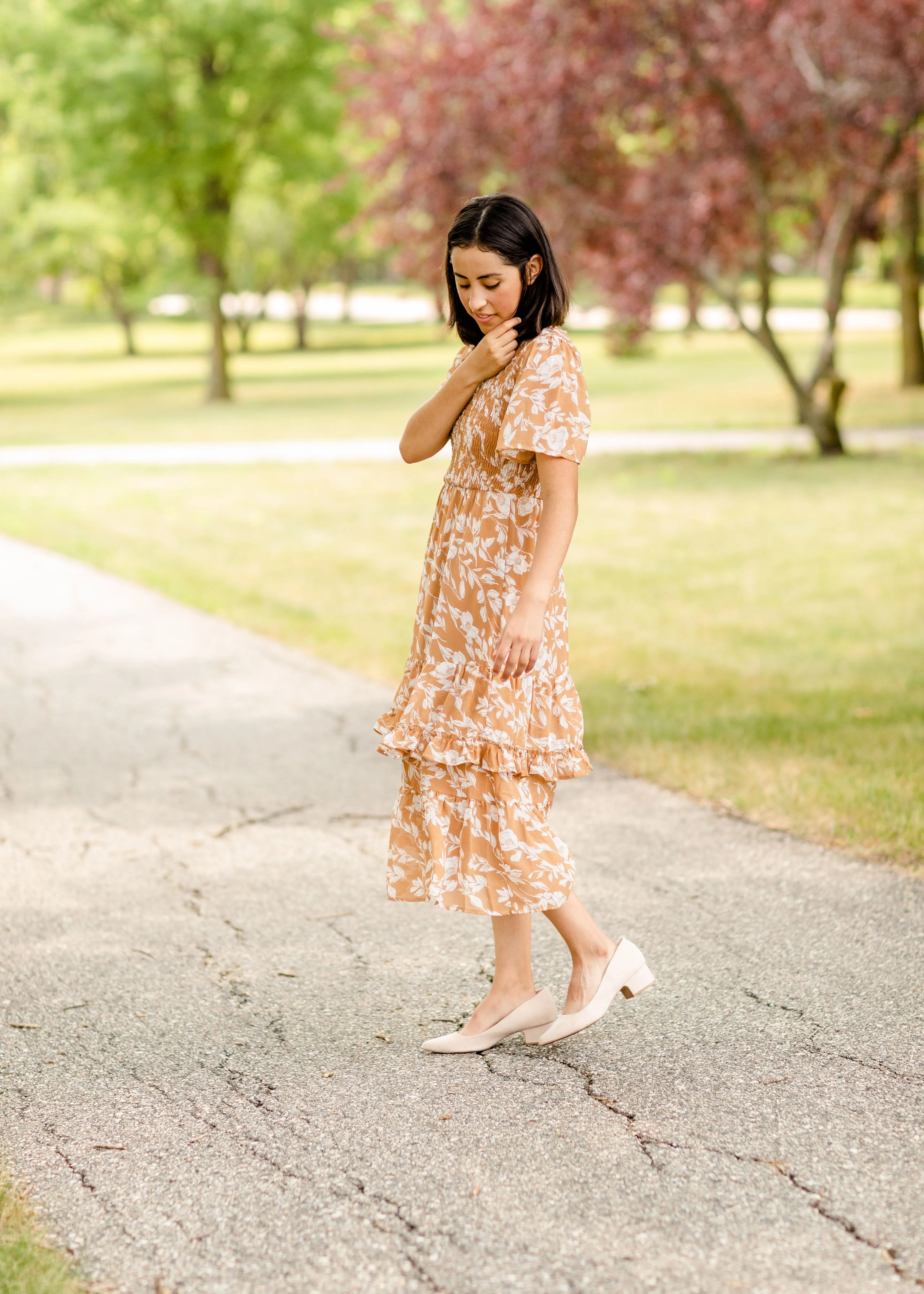 Smocked Top Tiered Midi Dress - FINAL SALE