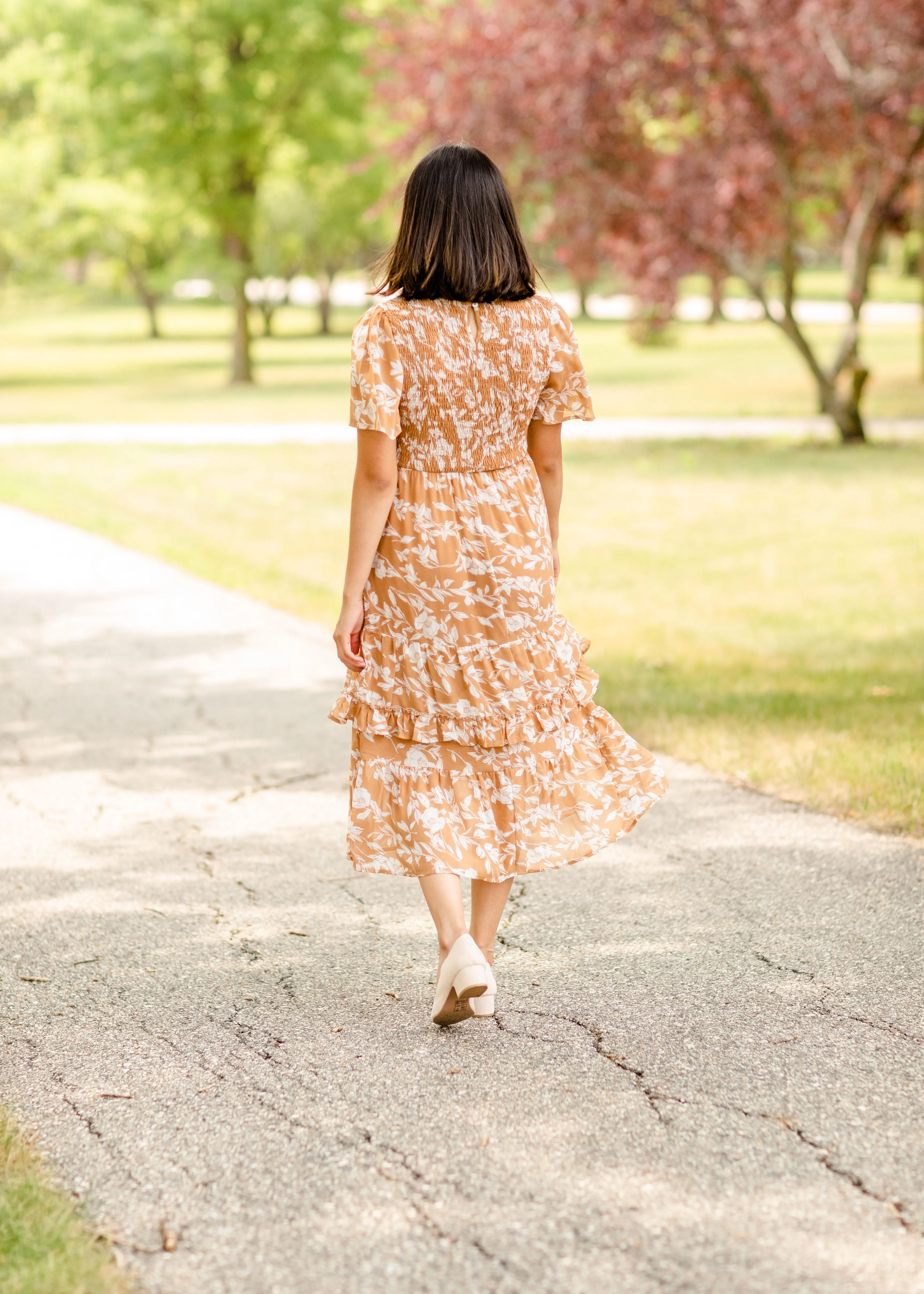 Smocked Top Tiered Midi Dress - FINAL SALE