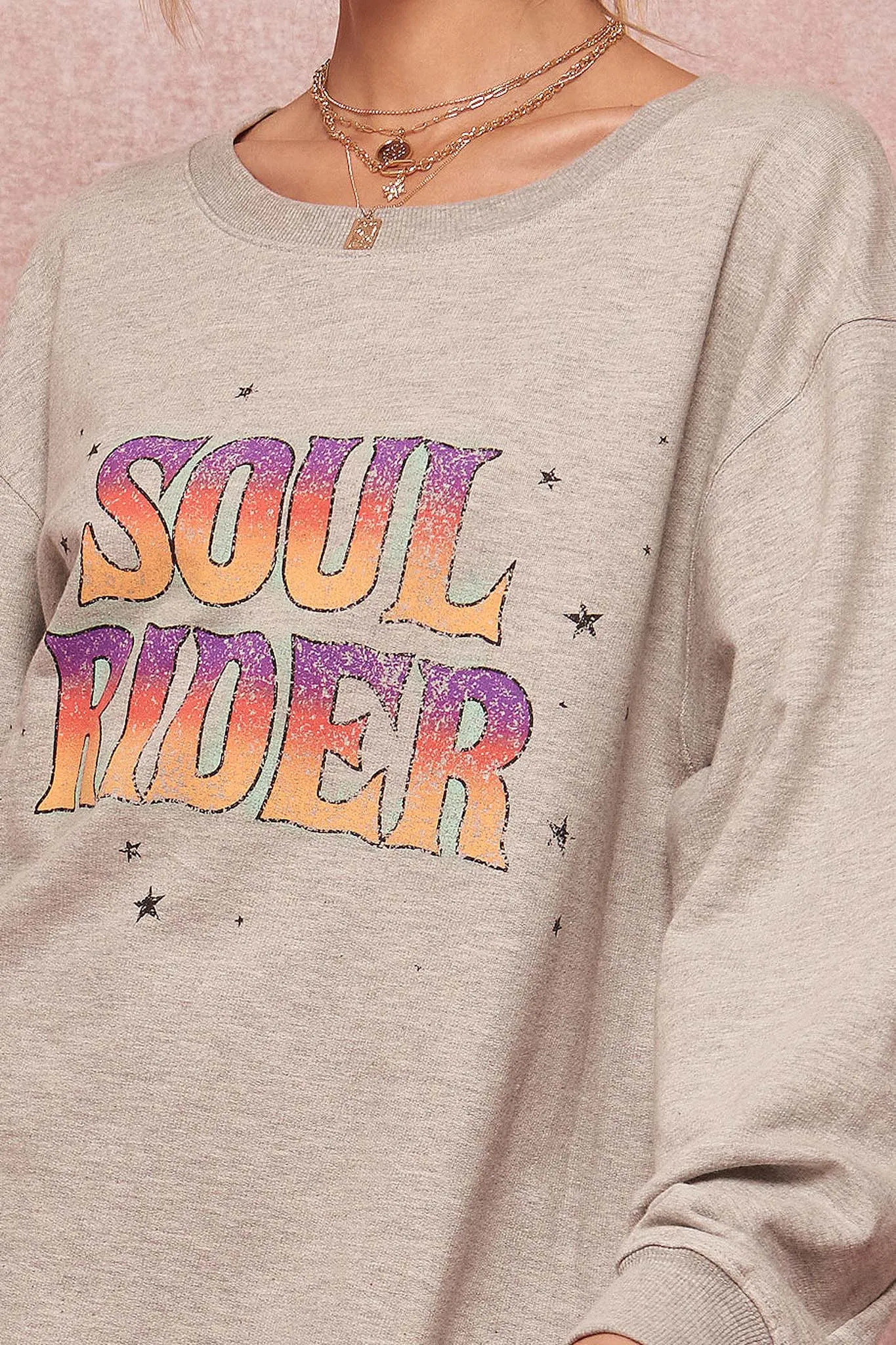 Soul Rider Vintage Graphic Tunic Sweatshirt