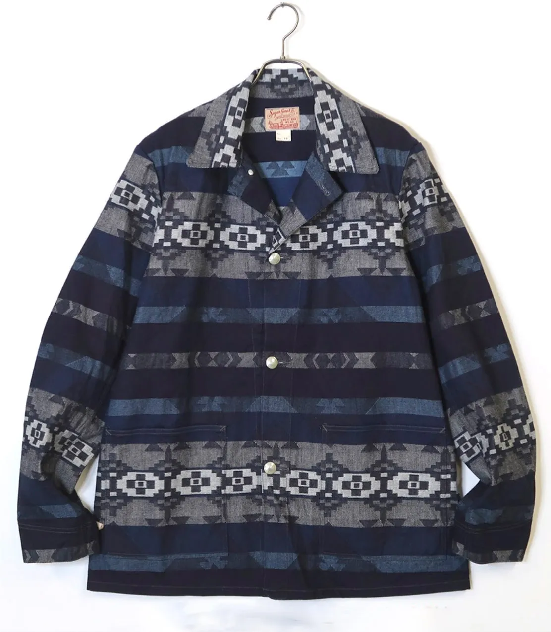 Sugar Cane, Native Jacquard Jacket, Indigo