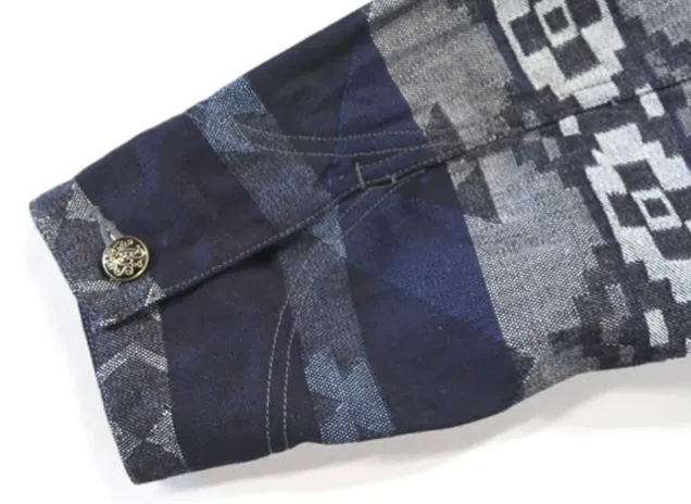 Sugar Cane, Native Jacquard Jacket, Indigo