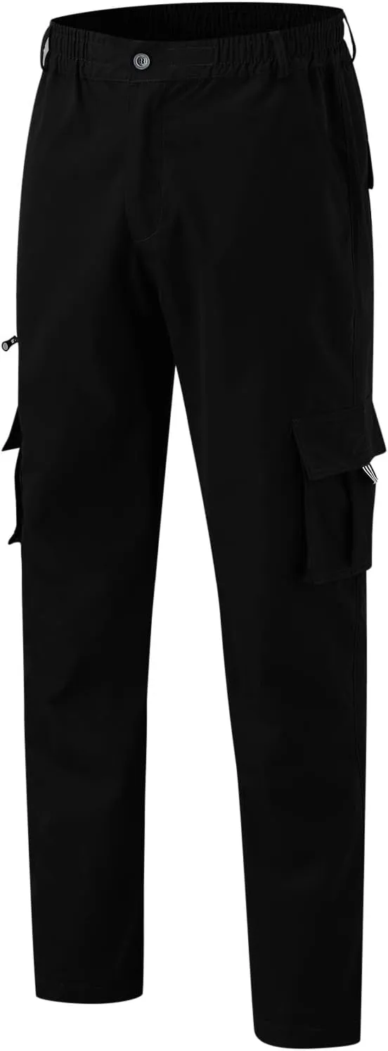 Sweatpant for Men with Pockets Workout Sports Pant Men's Cargo Pants Elastic Waist Joggers Solid Casual Multi Pockets