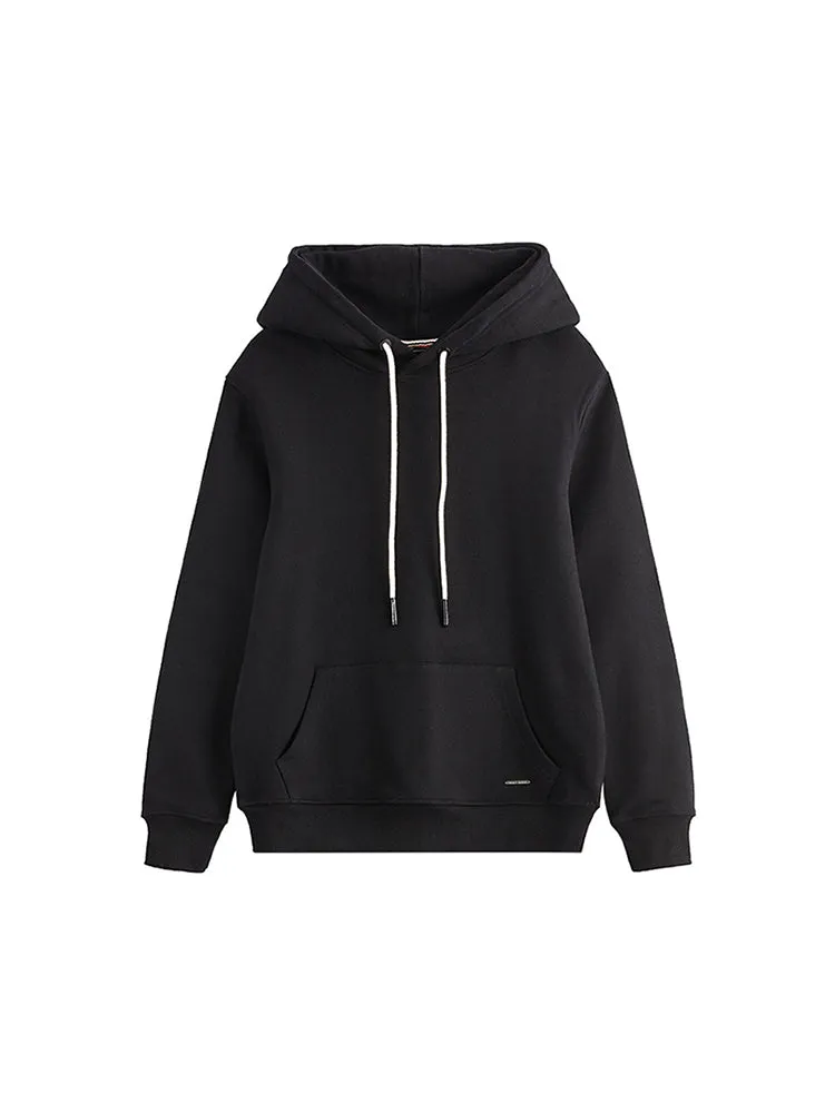 Thickened Solid Color Retro Hooded Men'S Sweatshirt