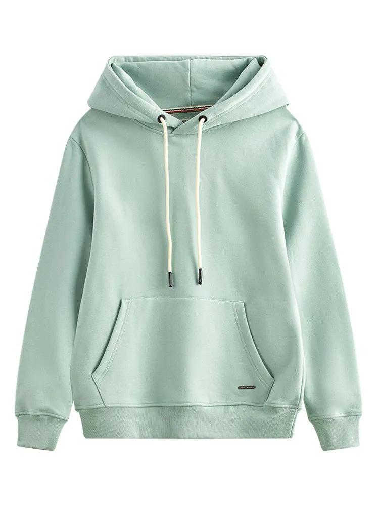 Thickened Solid Color Retro Hooded Men'S Sweatshirt