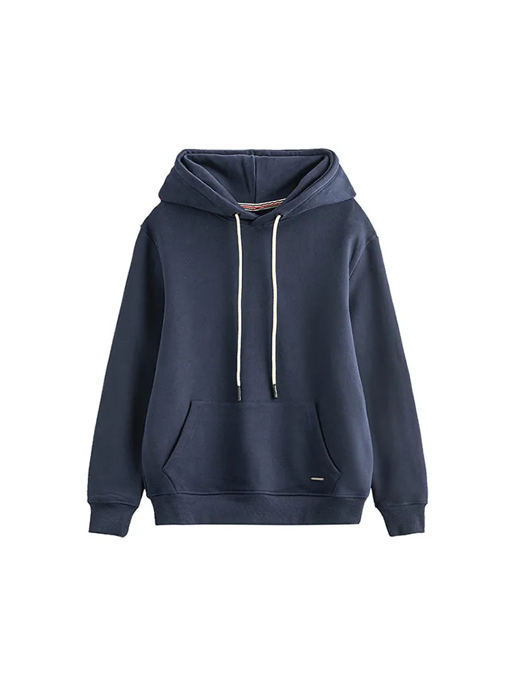 Thickened Solid Color Retro Hooded Men'S Sweatshirt