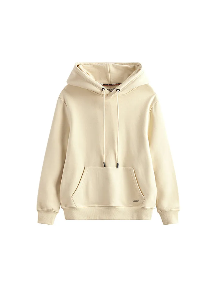 Thickened Solid Color Retro Hooded Men'S Sweatshirt