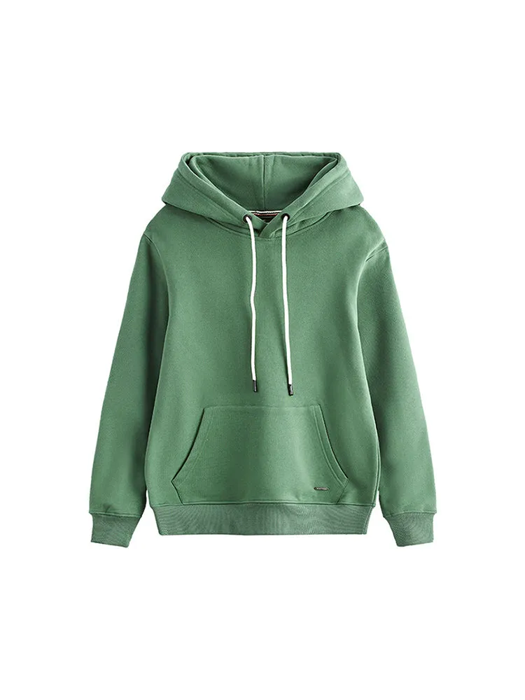 Thickened Solid Color Retro Hooded Men'S Sweatshirt
