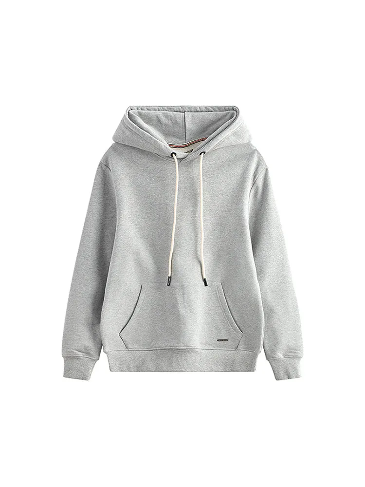 Thickened Solid Color Retro Hooded Men'S Sweatshirt