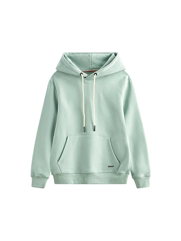 Thickened Solid Color Retro Hooded Men'S Sweatshirt