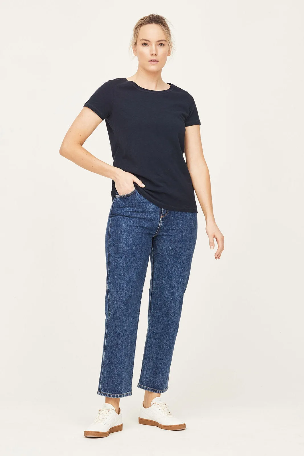 Thought Short Sleeved Fairtrade Organic Cotton T-Shirt in Navy