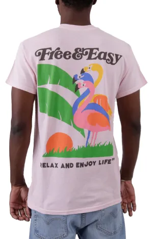 Vintage Flamingos Tee - Soft Blush