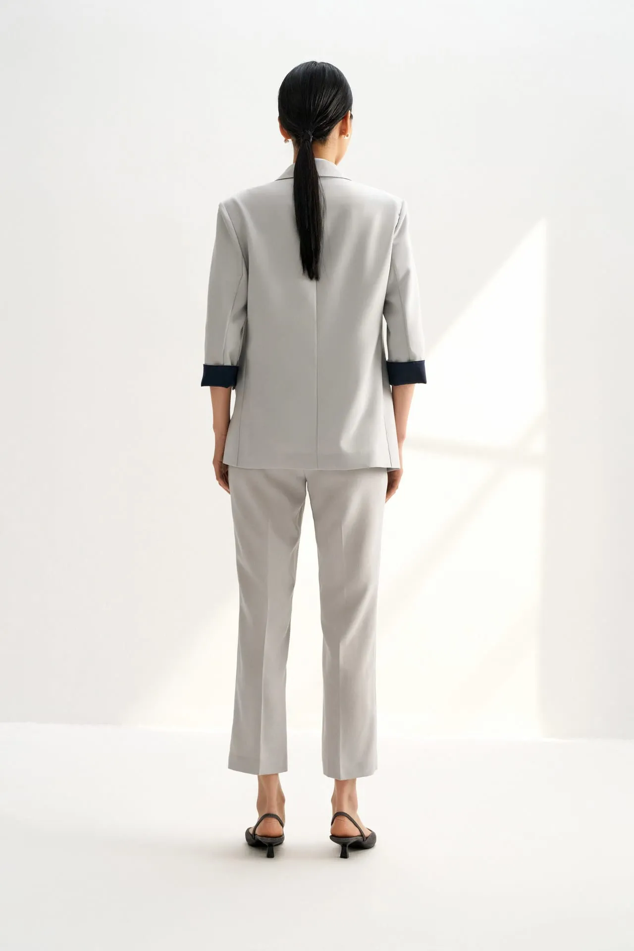 Water & Oil Repellent Rolled Cuffs Suit Blazer