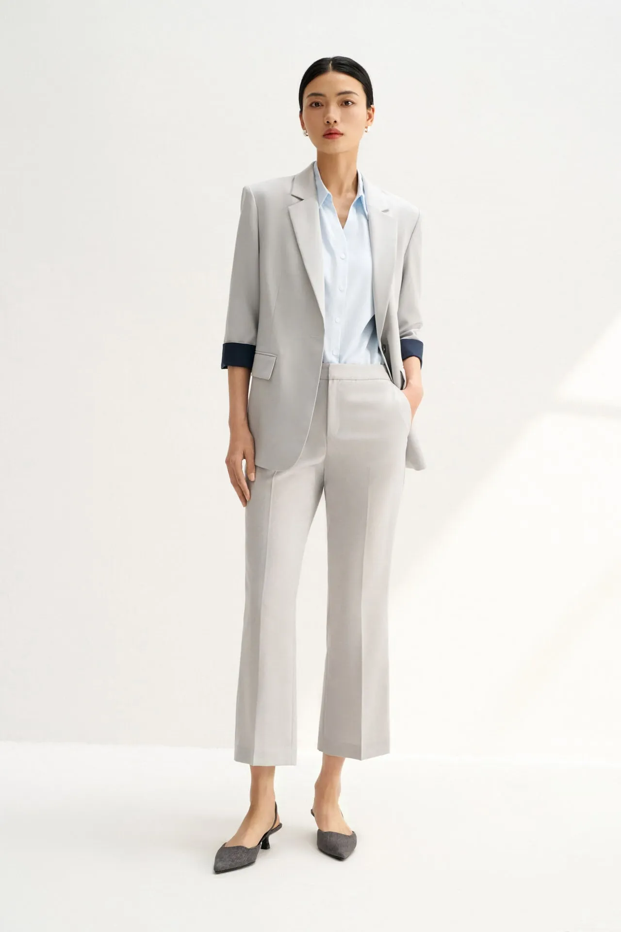 Water & Oil Repellent Rolled Cuffs Suit Blazer