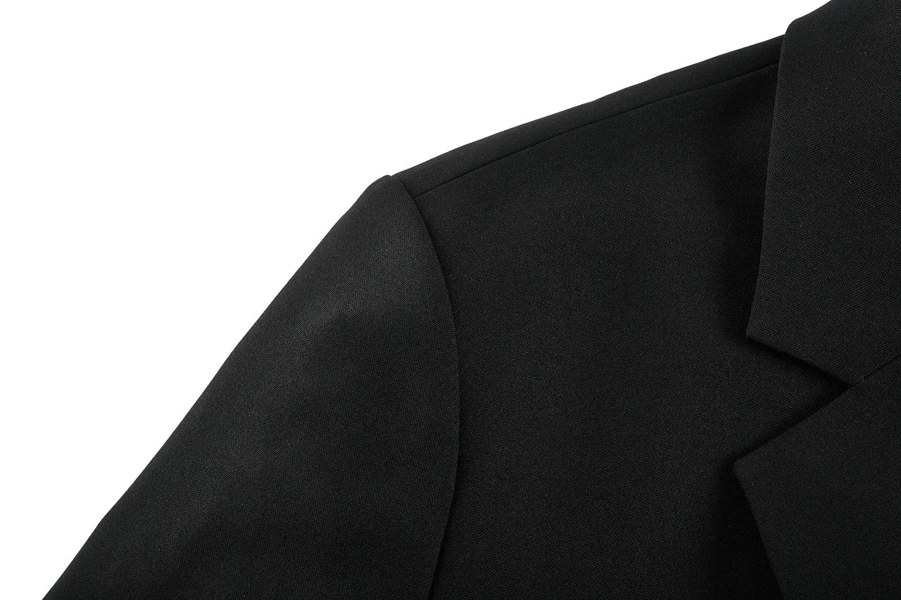 Water & Oil Repellent Rolled Cuffs Suit Blazer