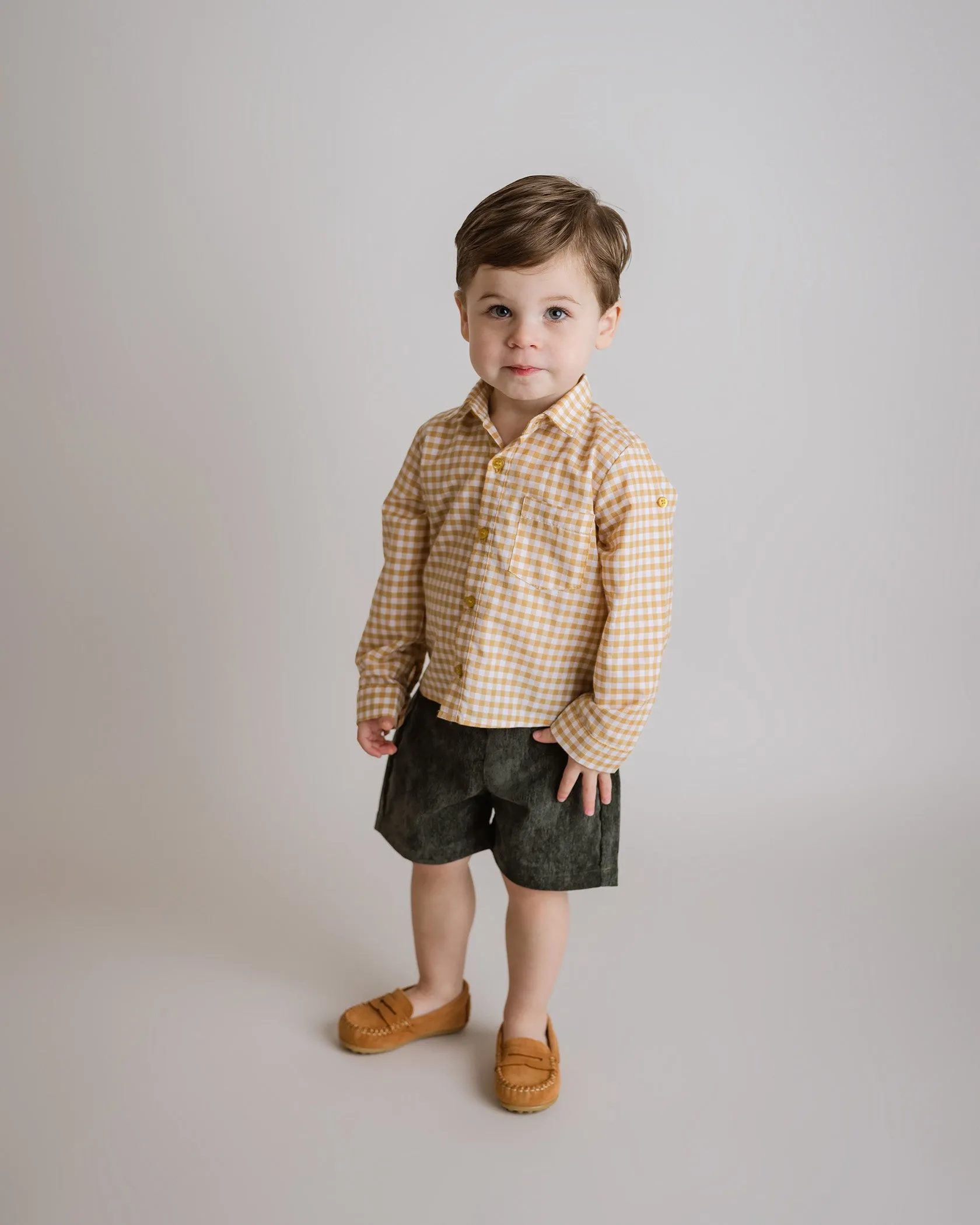 Yellow Gingham Button Down Shirt