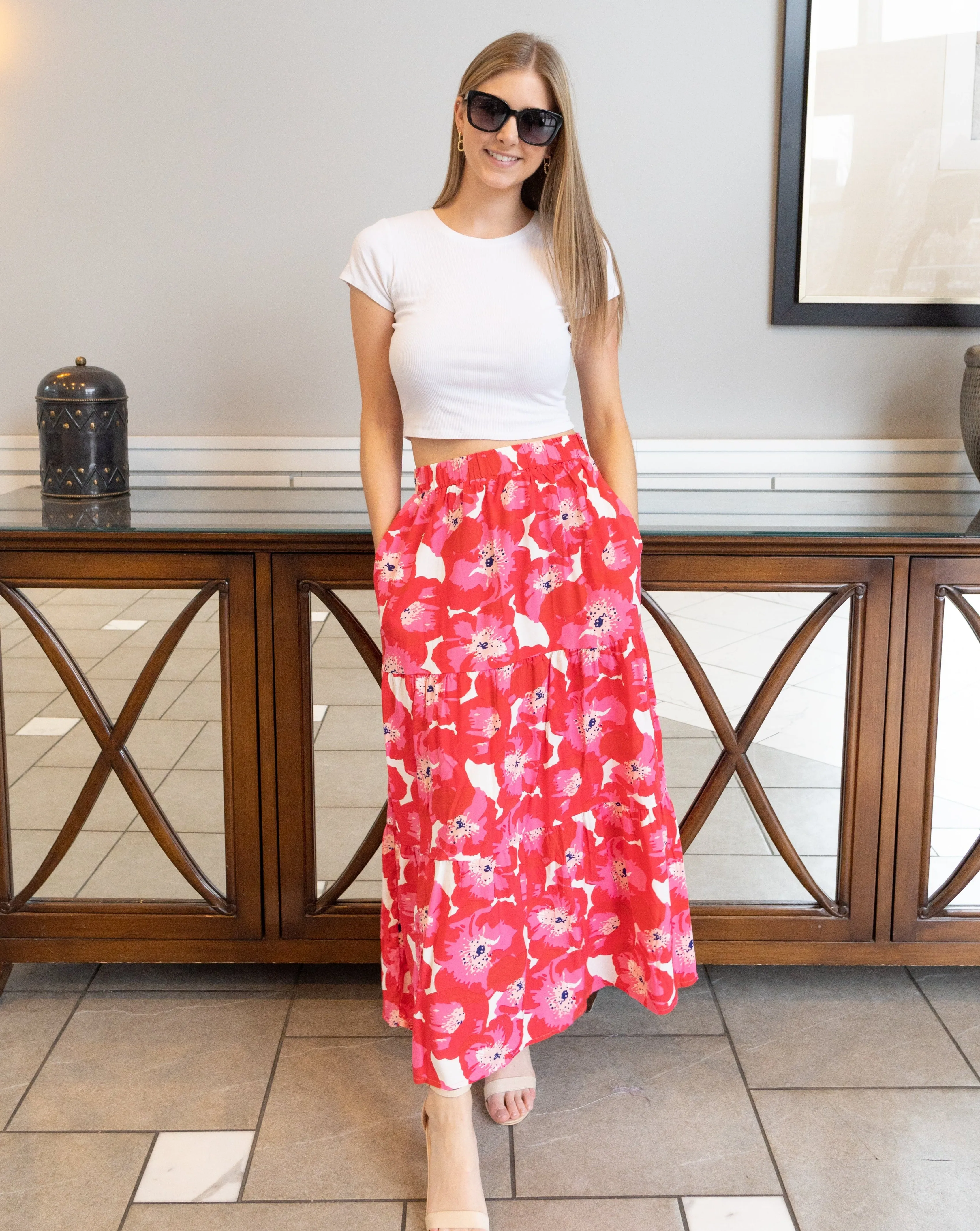 ZESICA Plaid Elastic High Waist Skirt with Pockets